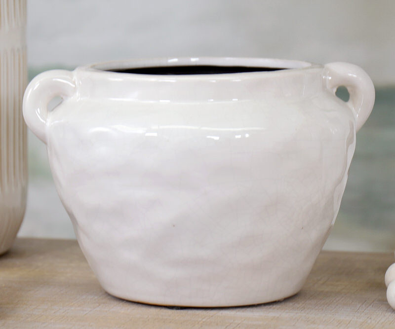 Small San Antonio White Urn Planter