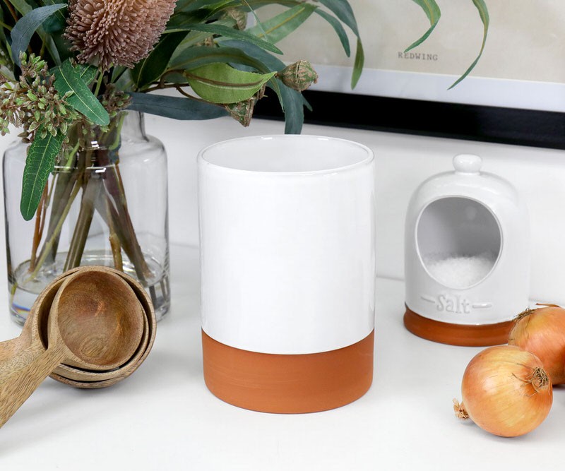 Sandhall White Terracotta Utensil Holder