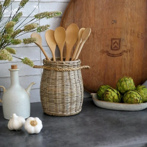 Breton Rattan Utensil Holder