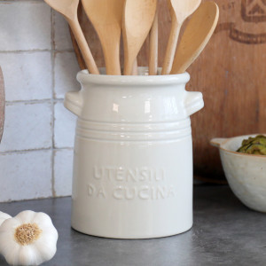 Cucina Cream Utensil Holder, decorative tableware