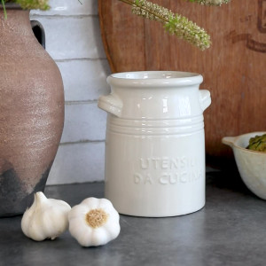 Cucina Cream Utensil Holder