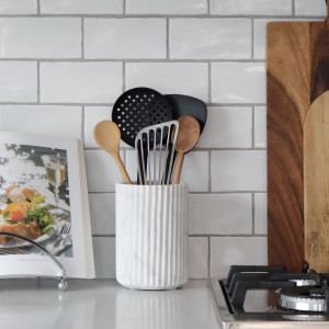 Marmara White Marble Utensil Holder, a functional utensil for food preparation, serving or household use