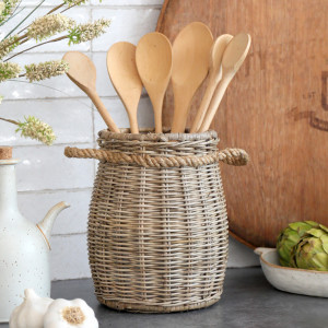 Breton Rattan Utensil Holder, designed as a practical tool with a clear everyday purpose