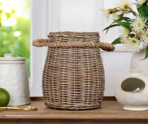 Breton Rattan Utensil Holder