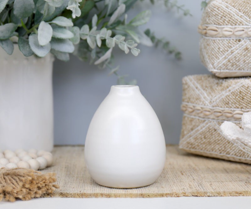 Orton White Bud Vase - Short