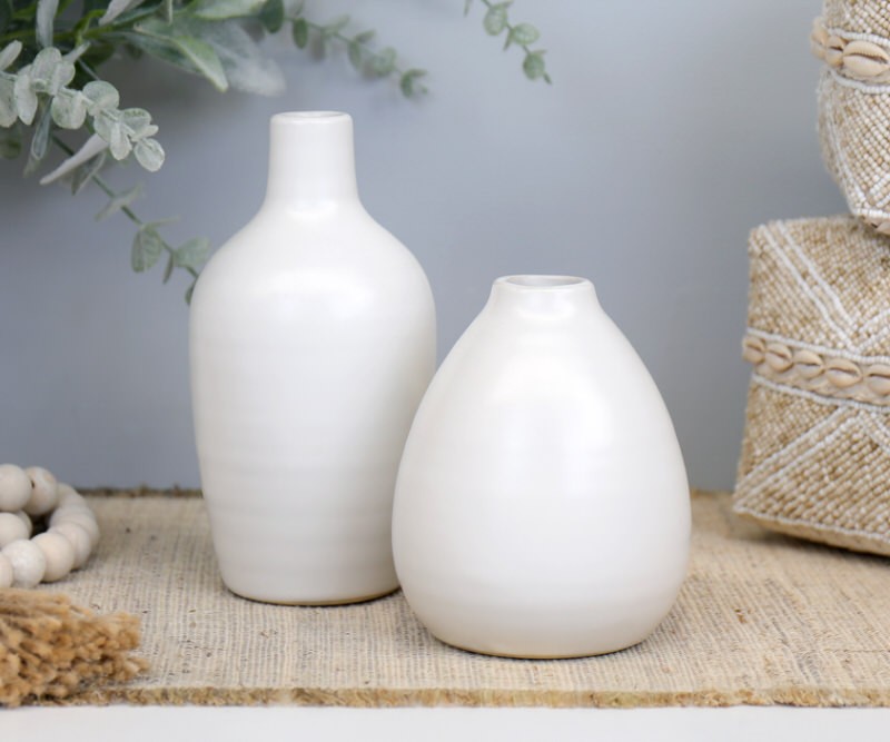 Orton White Bud Vase - Short