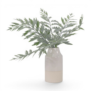 Tathra fern leaf arrangement in a two-tone ceramic vase against a white background