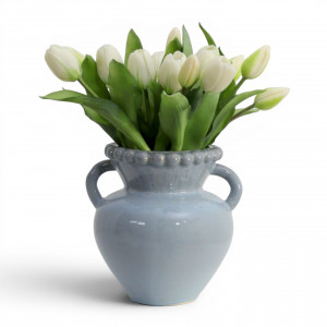 Chelsea Sky Blue Vase, designed as a sculptural vase for shelf, console or table styling