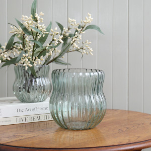 Large Cleo Bell Green Vase, a decorative vessel for flowers or tabletop styling