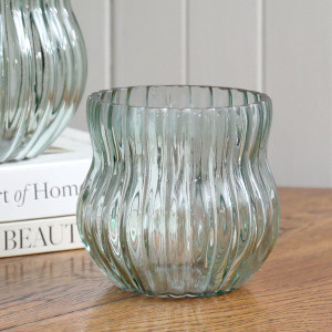 Small Cleo Bell Green Vase, decorative planter or flower display