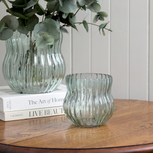 Small Cleo Bell Green Vase, a decorative vessel for flowers or tabletop styling