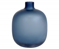 Lapis Blue Frosted Glass Vase