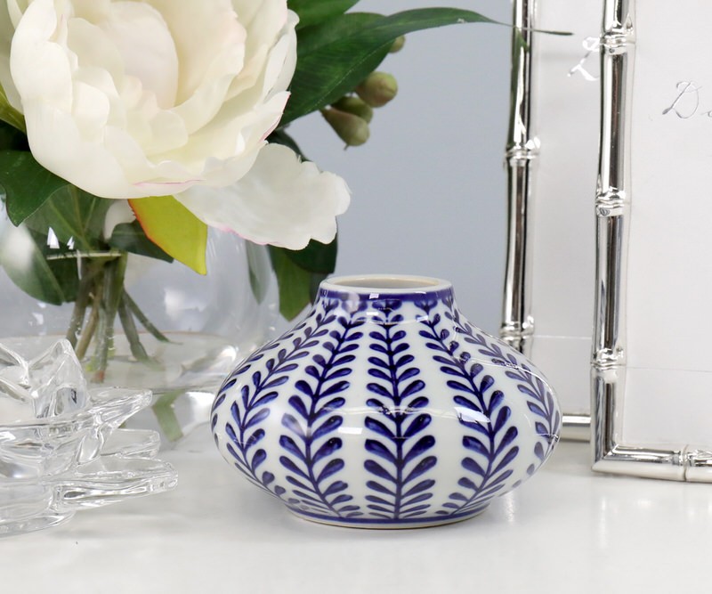 Marina Blue & White Bud Vase - Mini