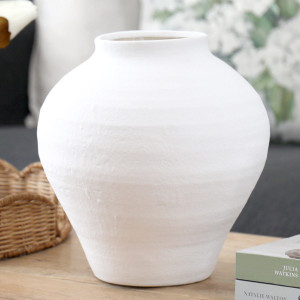 Canyon Taper White Terracotta Vase, decorative planter or flower display