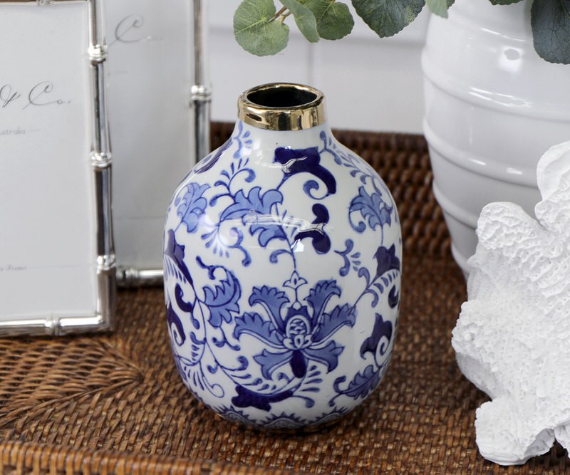 Fortuna Blue & White Bud Vase