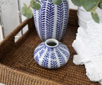 Marina Blue & White Bud Vase - Mini