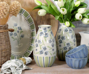 Isobel Blue Floral Vase