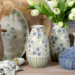 Isobel Blue Floral Vase, a decorative vessel for arranging flowers, foliage or tabletop displays