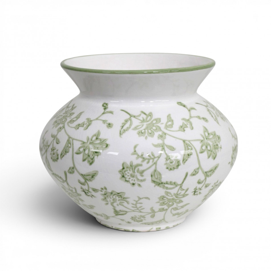 Mossvale Green Floral Vase, a decorative vessel for flowers or tabletop styling
