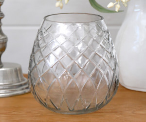 Mirabelle Hand Cut Glass Vase / Candle Holder