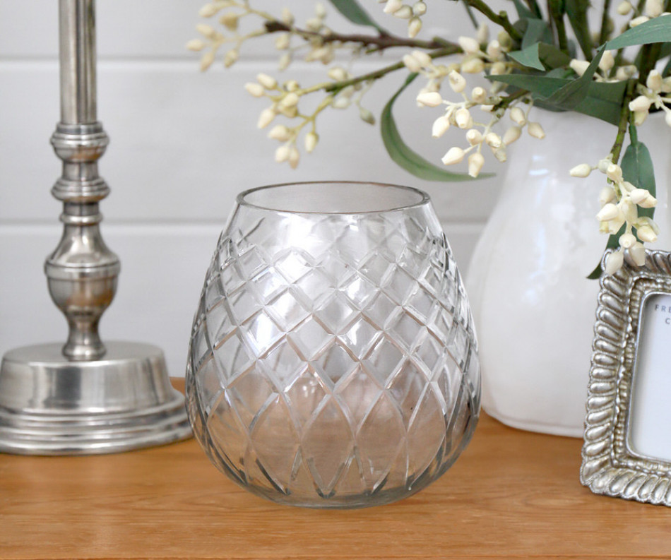 Mirabelle Hand Cut Glass Vase / Candle Holder
