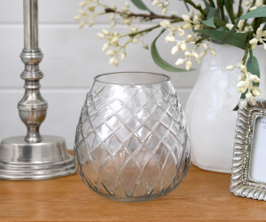 Mirabelle Hand Cut Glass Vase / Candle Holder
