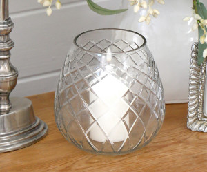 Mirabelle Hand Cut Glass Vase / Candle Holder