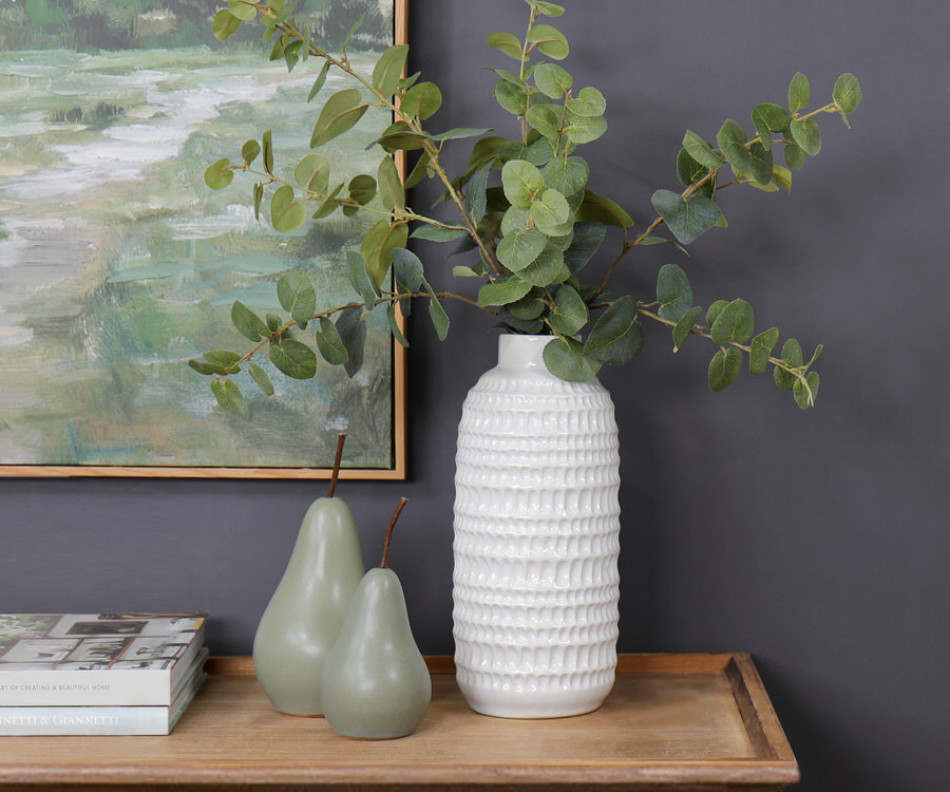 Selena Tall White Ceramic Vase