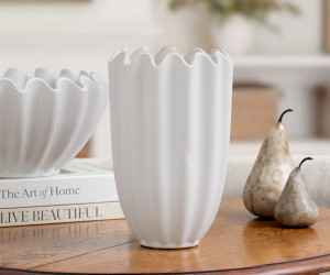 Amadora Fluted White Vase