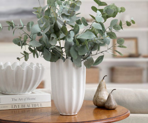 Amadora Fluted White Vase