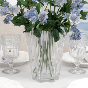 Figaro Fluted Glass Vase, designed as a sculptural vase for shelf, console or table styling