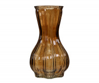 Amber Martina Fluted Glass Vase