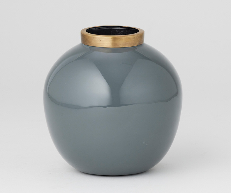 Orb Grey & Gold Ceramic Vase