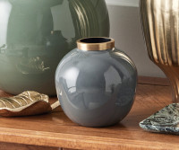 Orb Grey & Gold Ceramic Vase