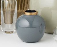 Orb Grey & Gold Ceramic Vase