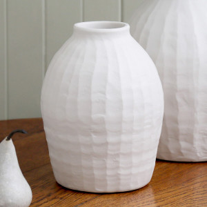 Small Lisbon White Vase, decorative planter or flower display