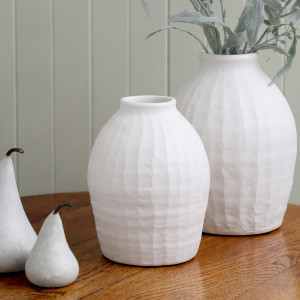 Small Lisbon White Vase, a decorative vessel for flowers or tabletop styling