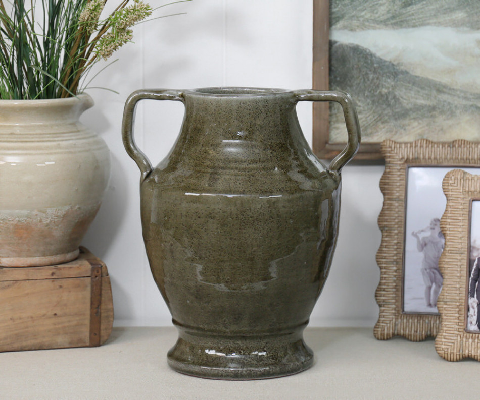 Avignon Olive Green Terracotta Vase