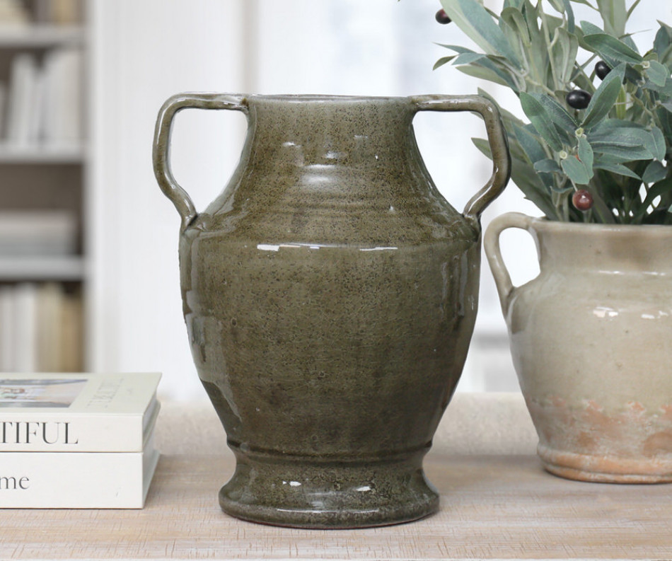 Avignon Olive Green Terracotta Vase