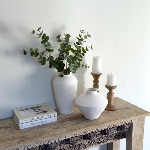 Tall Melrose White Vase