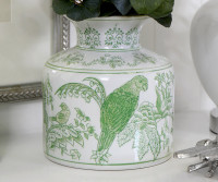 Short Montclair Green Parrots Vase