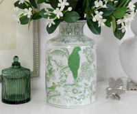 Tall Montclair Green Parrots Vase