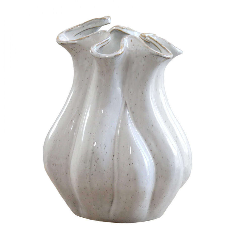 Petaline Large Fluted Ceramic Vase, a decorative vessel for flowers or tabletop styling