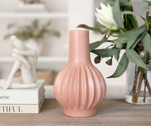 Lopez Blush Pink Fluted Vase