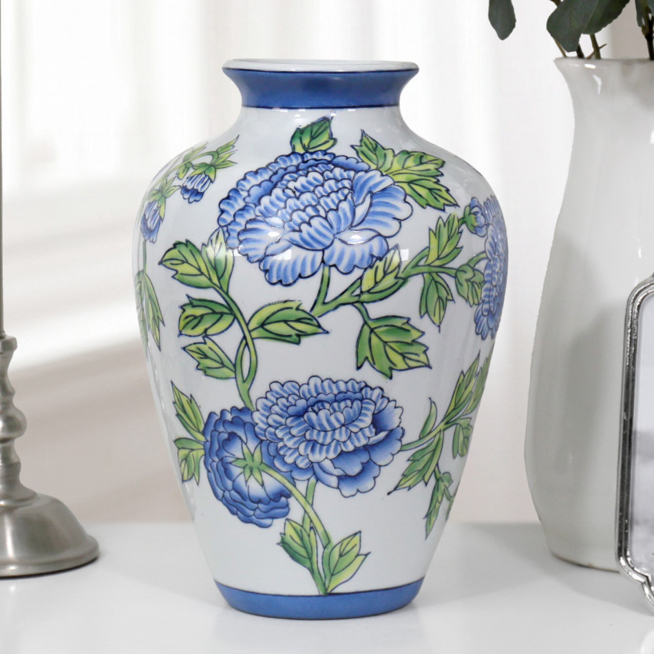 Bellecourt Blue & White Vase, decorative planter or flower display