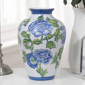 Bellecourt Blue & White Vase, decorative planter or flower display