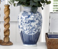 Palace Pheasants Blue & White Vase