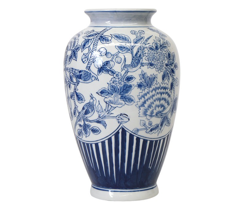 Palace Pheasants Blue & White Vase