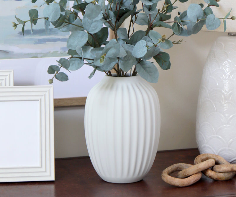Portland Ribbed White Vase