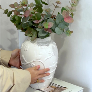 White Rosemont Embossed Vase